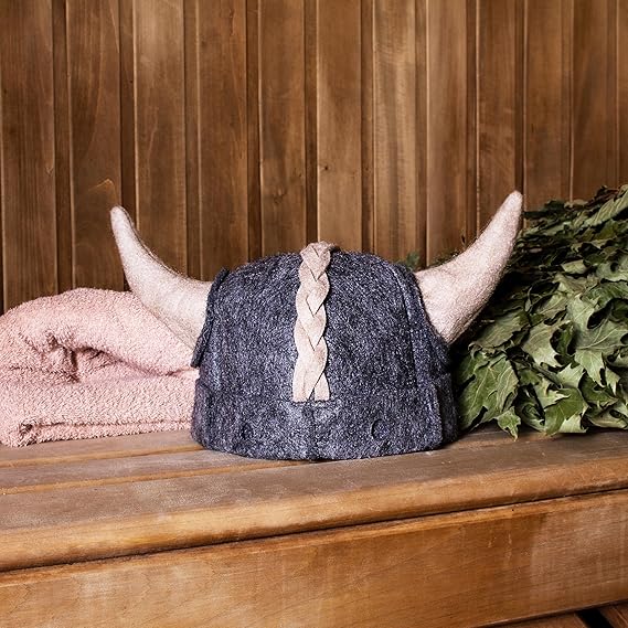 SHSH trade group Sauna Hat Viking Russian Banya Hat for Men - Grey Wool Felt Sauna Hat for Men by SHSH trade group - Image 4